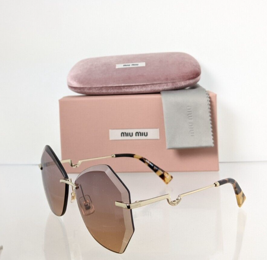 Brand New Authentic MIU MIU SMU 55X ZVN 04N Sunglasses Gold SMU 55X Frame