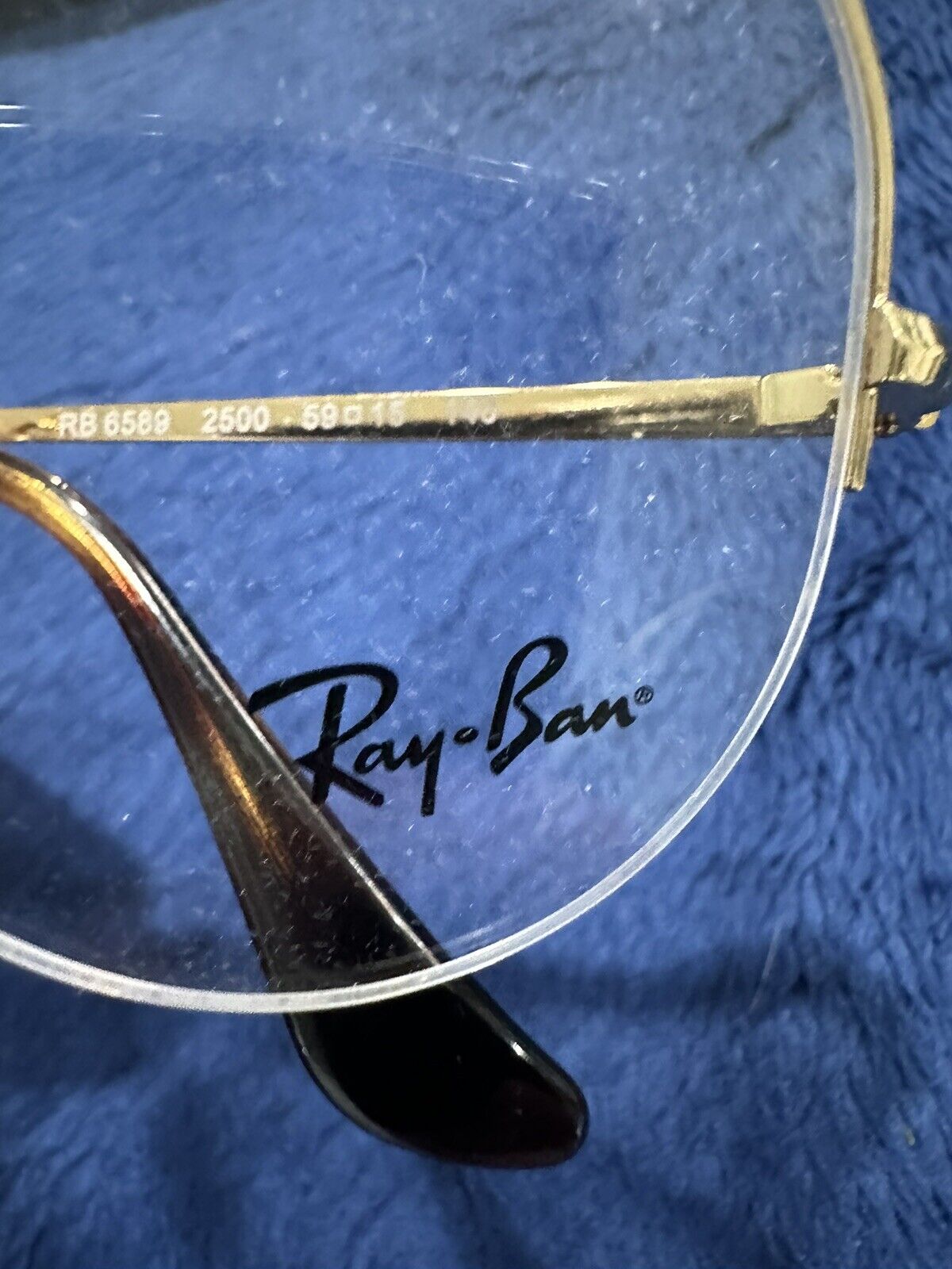 Brand New Authentic Ray Ban Eyeglasses RB 6589 2500 59mm 6589 Gold Frame