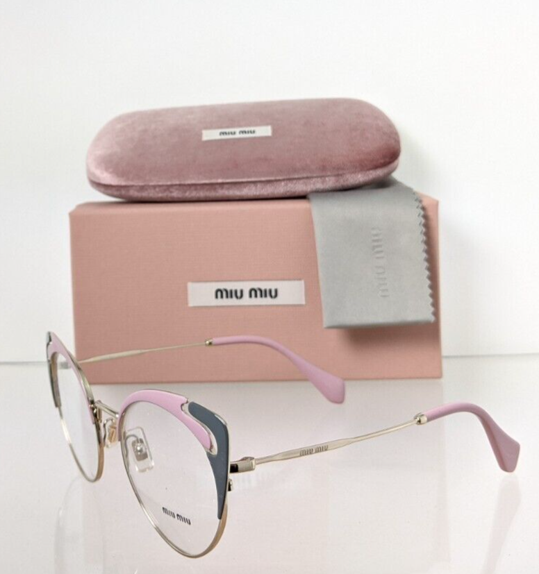 Brand New Authentic Miu Miu Eyeglasses VMU 50R M1R - 1O1 PinkGrey & Gold Frame