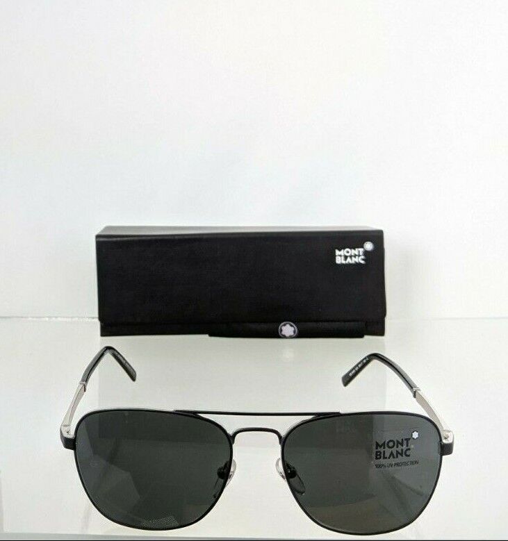 Brand New Authentic Mont Blanc Sunglasses MB649 02A 56mm Matte Black Frame 649