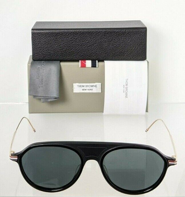 Brand New Authentic Thom Browne Sunglasses TB 809-A-BLK-GLD TBS809 Frame