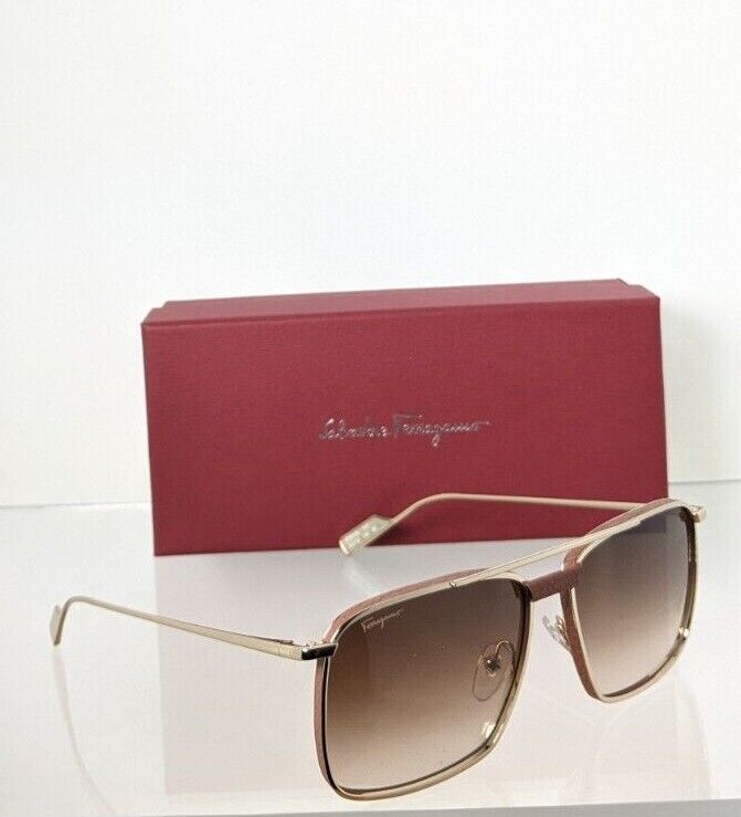 Brand New Authentic Salvatore Ferragamo SF221SL 753 Gold 58mm 221 Frame