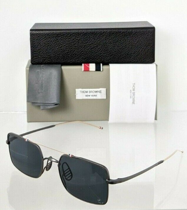 Brand New Authentic Thom Browne Sunglasses TBS 909-49-04 Black Gold TB909 Frame