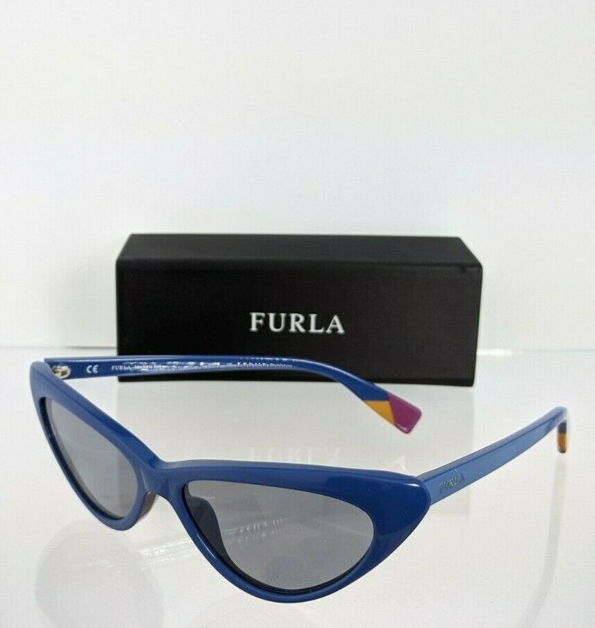 Brand New Authentic FURLA Sunglasses SFU 283 0D45 Blue 55mm Frame