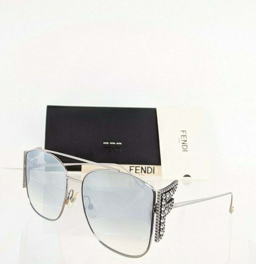 Brand New Authentic Fendi FF 0380/S Sunglasses 6LBIC Silver Frame 0380