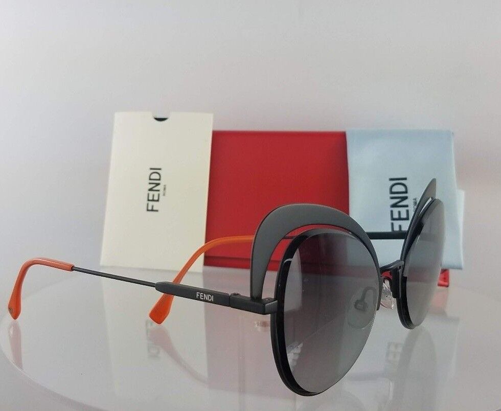 Brand New Authentic Fendi FF 0247/S Sunglasses 8079O Black Orange Frame M0247S