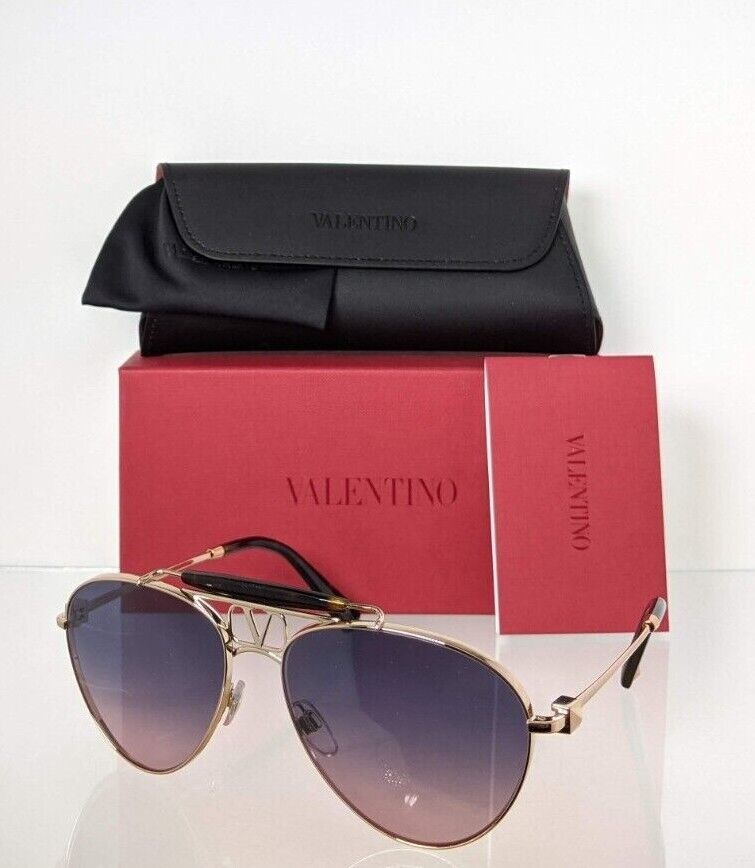 Brand New Authentic Valentino Sunglasses VA 2039 3004/I6 Black Gold Frame