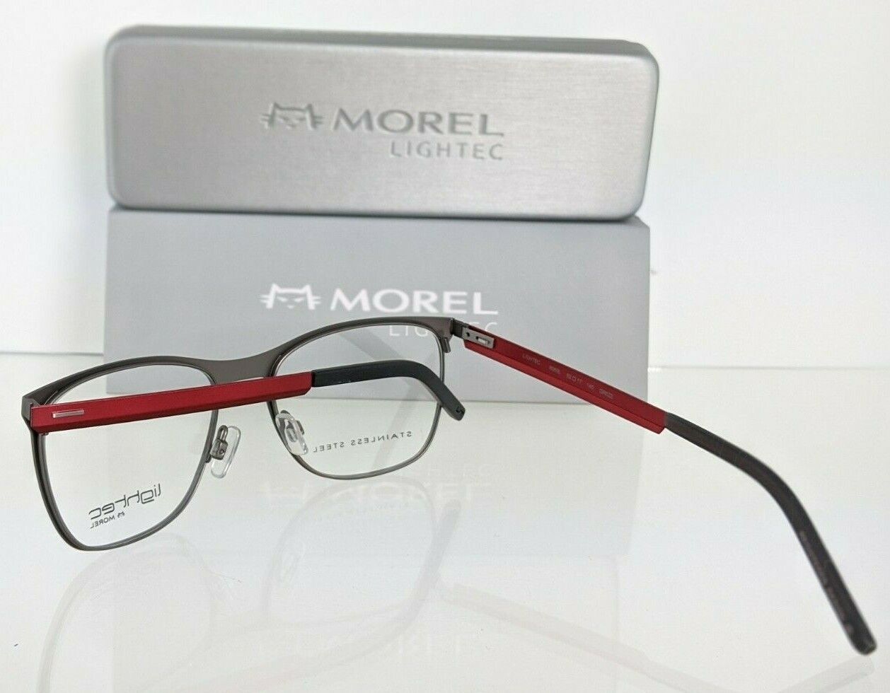 Brand New Authentic Lightec Eyeglasses 8089L GR022 Morel Red Gray 52mm Frame