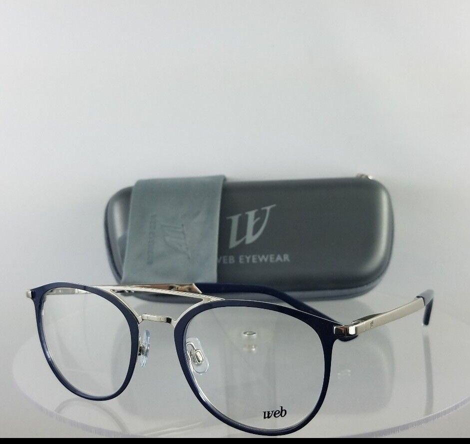 Brand New Authentic Web Eyeglasses WE 5243 Col. 016 Navy Silver 50mm