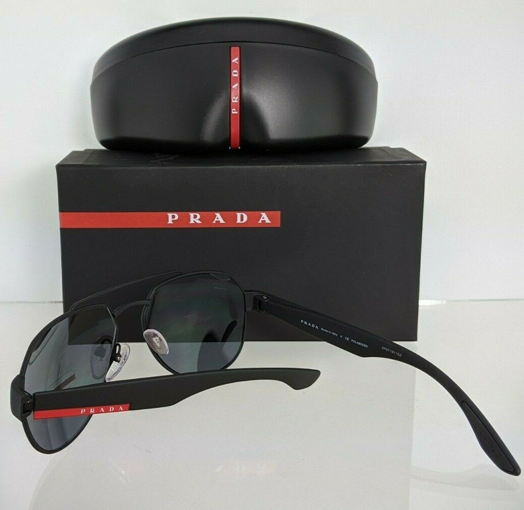 Brand New Authentic Prada SPS 57U DG0-5Z1 Sunglasses Black 59mm Polarized Frame