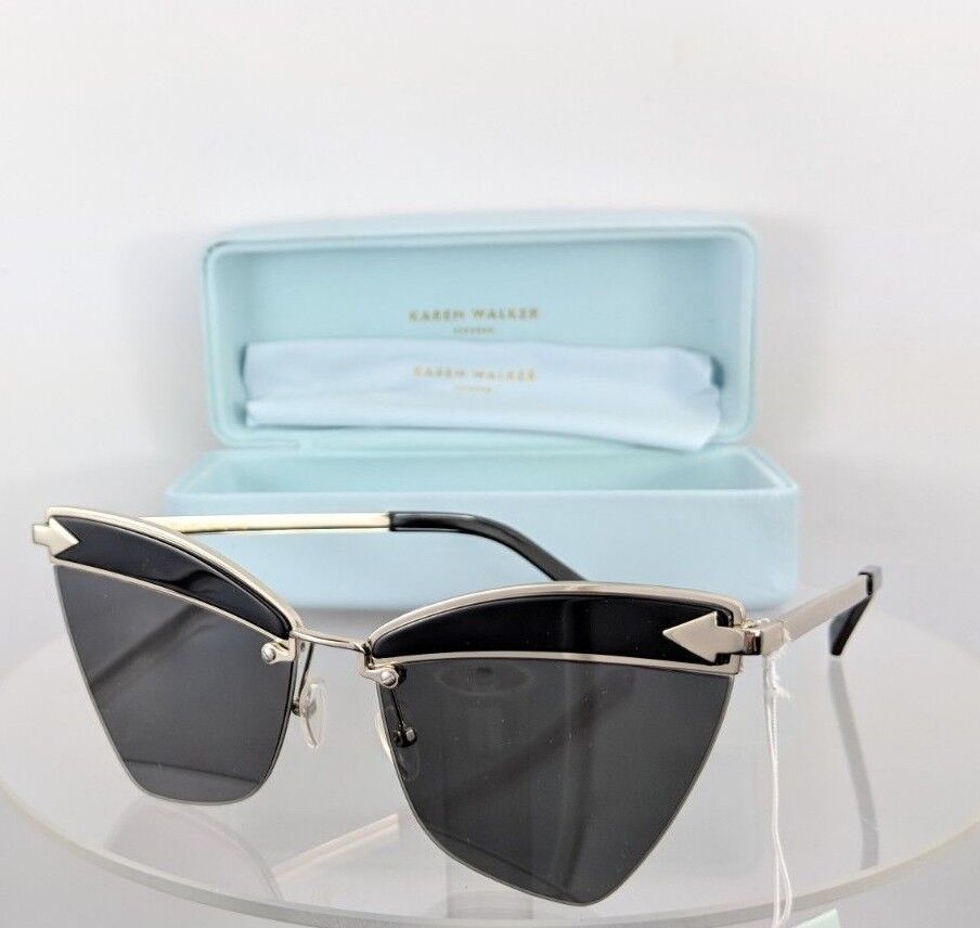 Brand New Authentic Karen Walker Sunglasses Sadie Black Gold 59Mm Frame