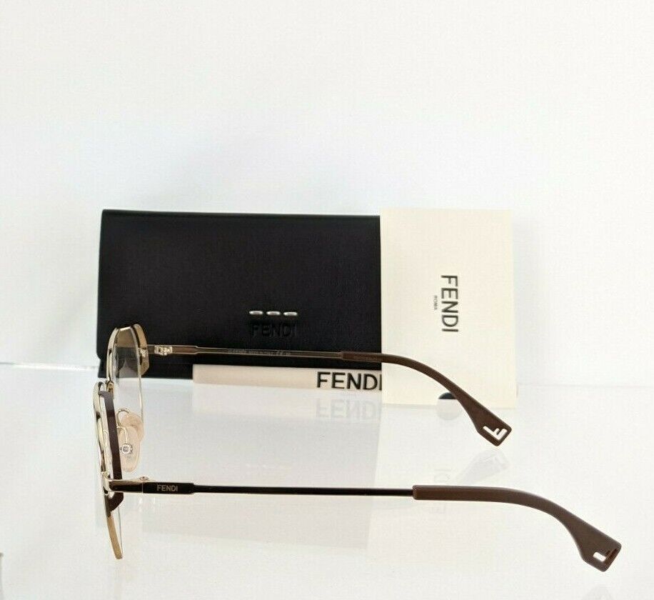 Brand New Authentic Fendi Eyeglasses M0090 01Q 53mm Brown & Gold Frame 0090