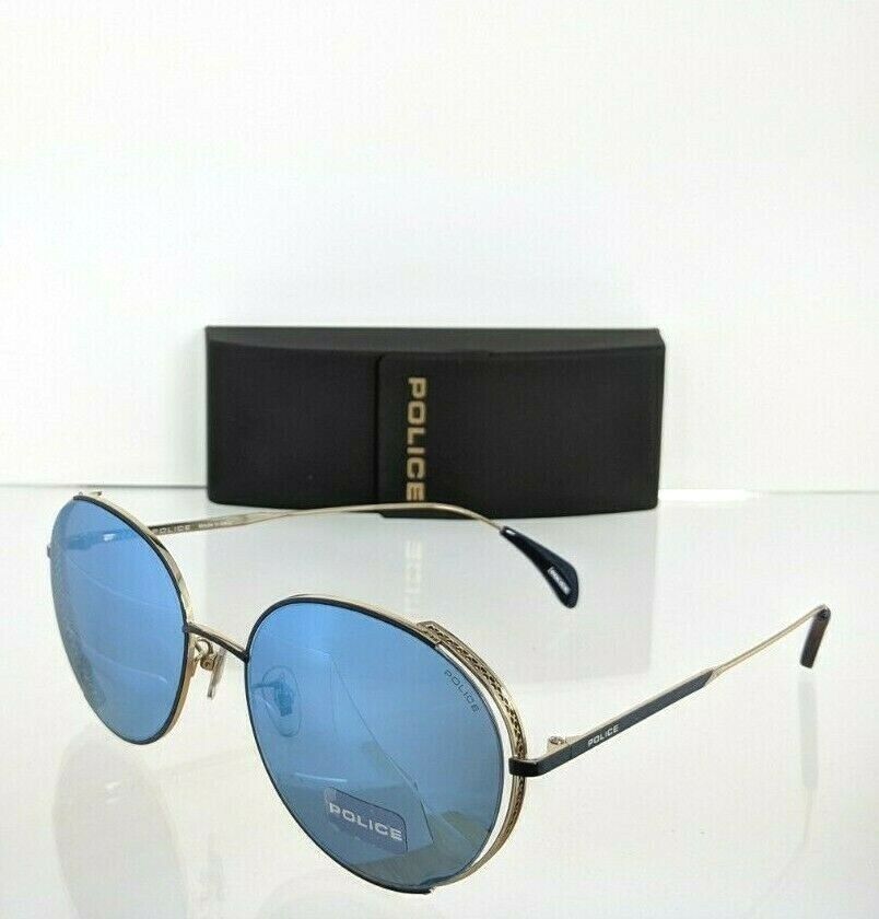 Brand New Authentic Police Sunglasses SPL 669G Col. 179B Gold Blue 57mm