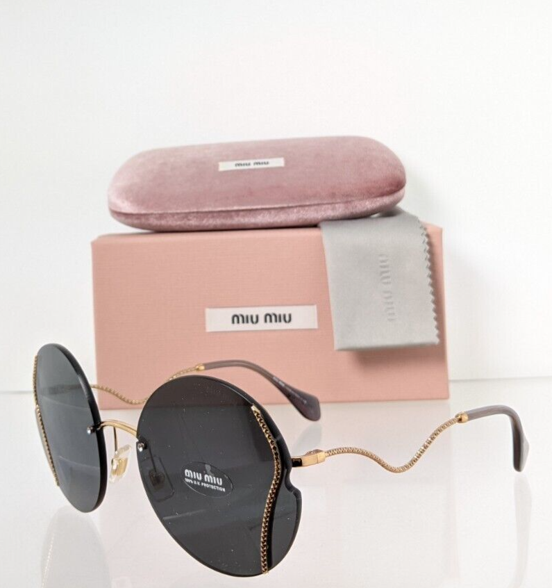 Brand New Authentic MIU MIU SMU 50X 7OE-5S0 Sunglasses Gold Black SMU50X Frame