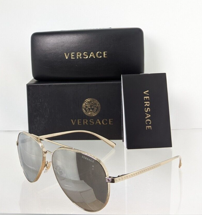 Brand New Authentic Versace Sunglasses Mod. 2217 12526G VE2217 59mm Gold Frame