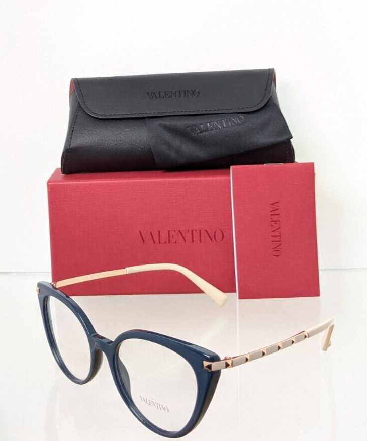 New Authentic Valentino Eyeglasses VA 3040 5034 53mm 3040 Navy Frame