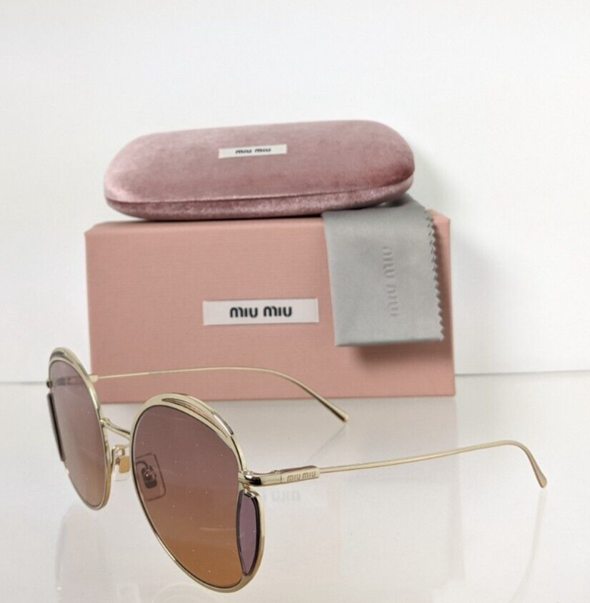 Brand New Authentic MIU MIU SMU 56X ZVN - 04N Sunglasses Gold SMU56X Frame