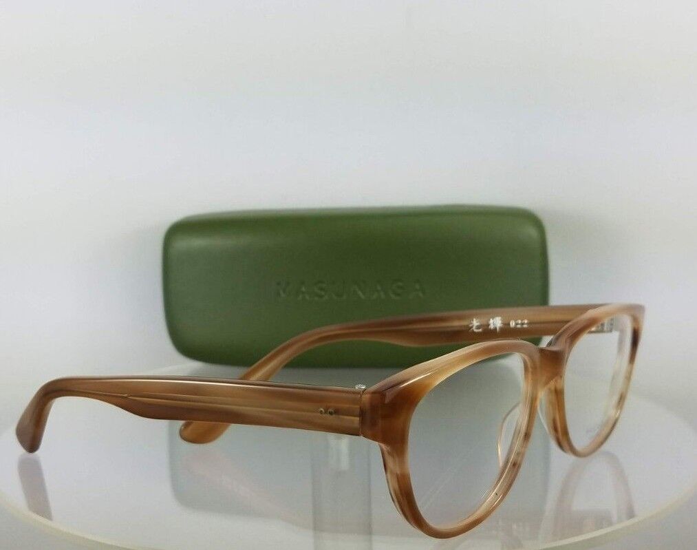 Brand New Authentic MASUNAGA 022 Eyeglasses Light Brown Beige 53mm Frame