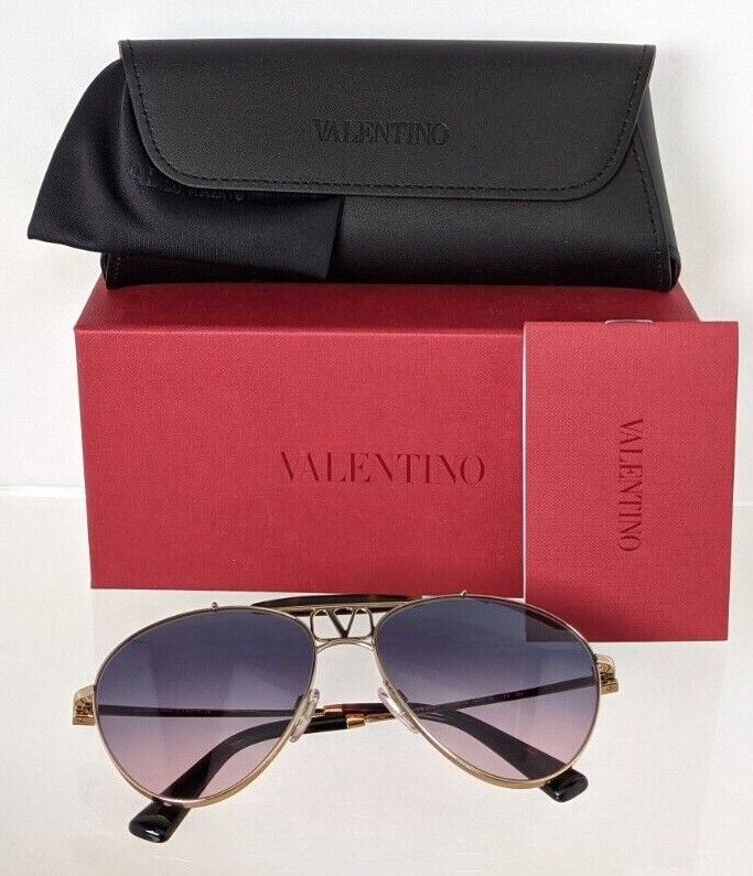 Brand New Authentic Valentino Sunglasses VA 2039 3004/I6 Black Gold Frame