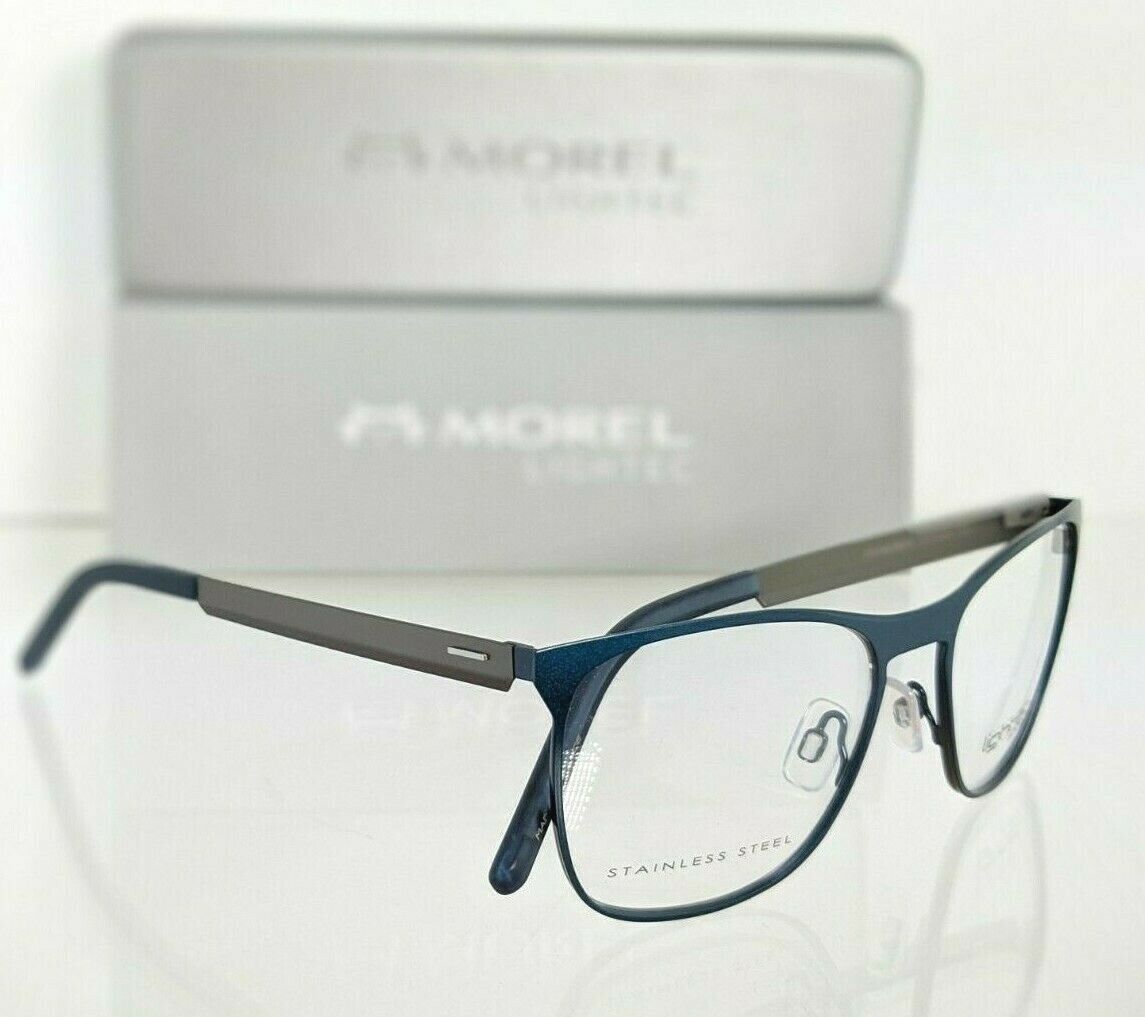 Brand New Authentic Lightec Eyeglasses 8089L BG020 Morel Navy Gray 52mm Frame