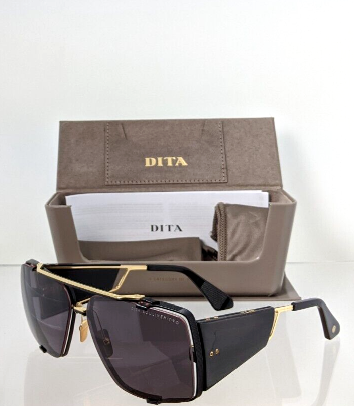 New Authentic Dita Sunglasses SOULINER - TWO DTS 136-64-03 Black & Gold Frame