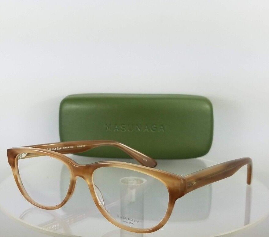 Brand New Authentic MASUNAGA 022 Eyeglasses Light Brown Beige 53mm Frame