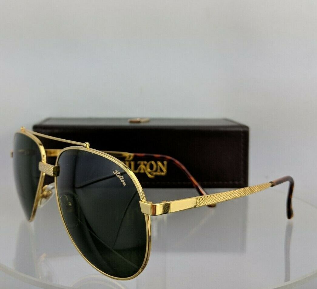 Brand New Authentic HILTON LONDON Sunglasses CLUB 8 C 2 54mm 24KT Gold Frame