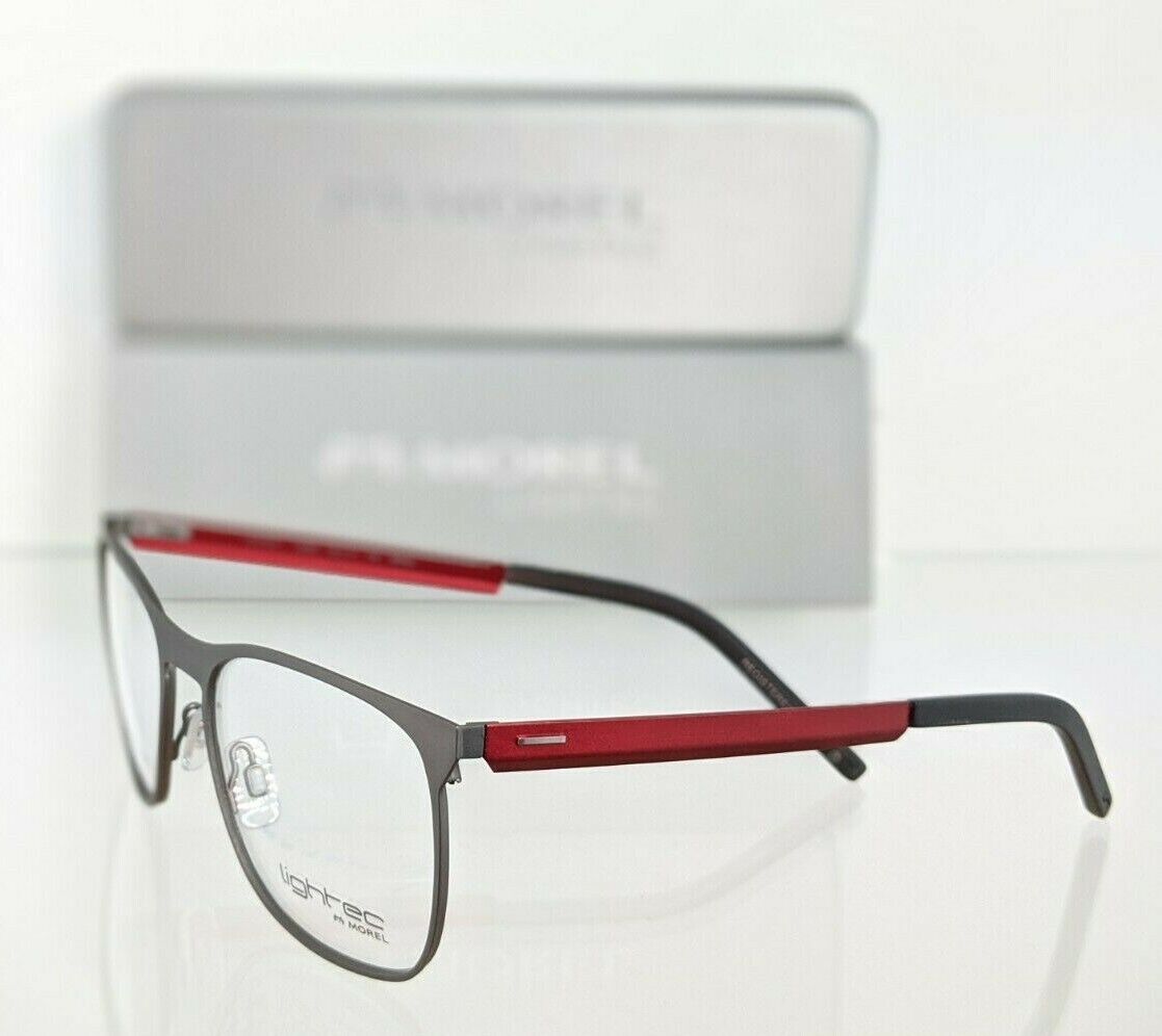 Brand New Authentic Lightec Eyeglasses 8089L GR022 Morel Red Gray 52mm Frame