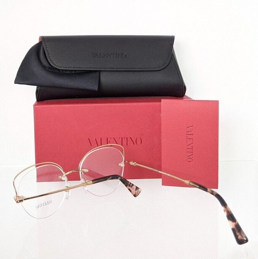 Brand New Authentic Valentino Eyeglasses VA 1015 3030 53mm Gold Frame