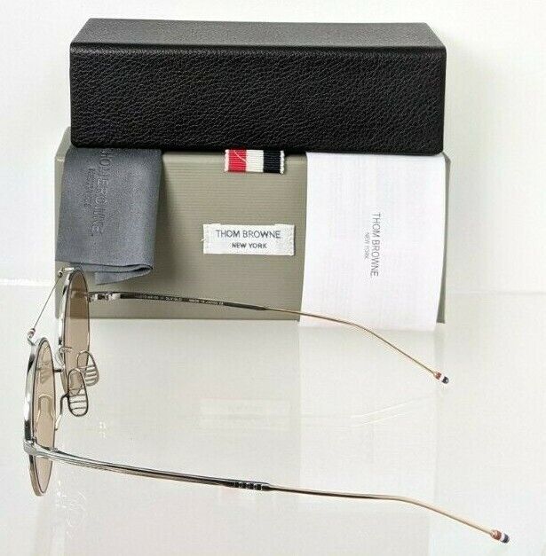 Brand New Authentic Thom Browne Sunglasses TBS 910-49-02 SLV GLD TB910 Frame