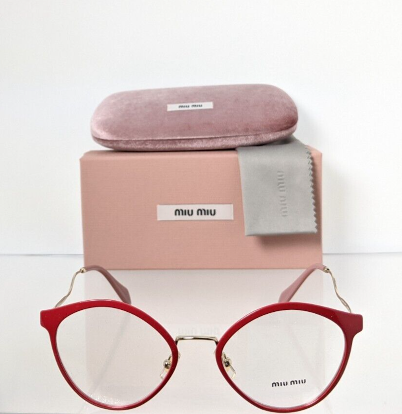 Brand New Authentic Miu Miu Eyeglasses VMU 52Q C40 - 1O1 Red & Gold Frame