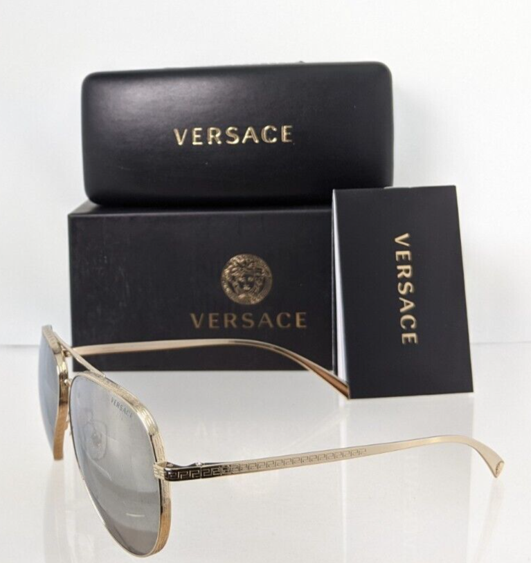 Brand New Authentic Versace Sunglasses Mod. 2217 12526G VE2217 59mm Gold Frame