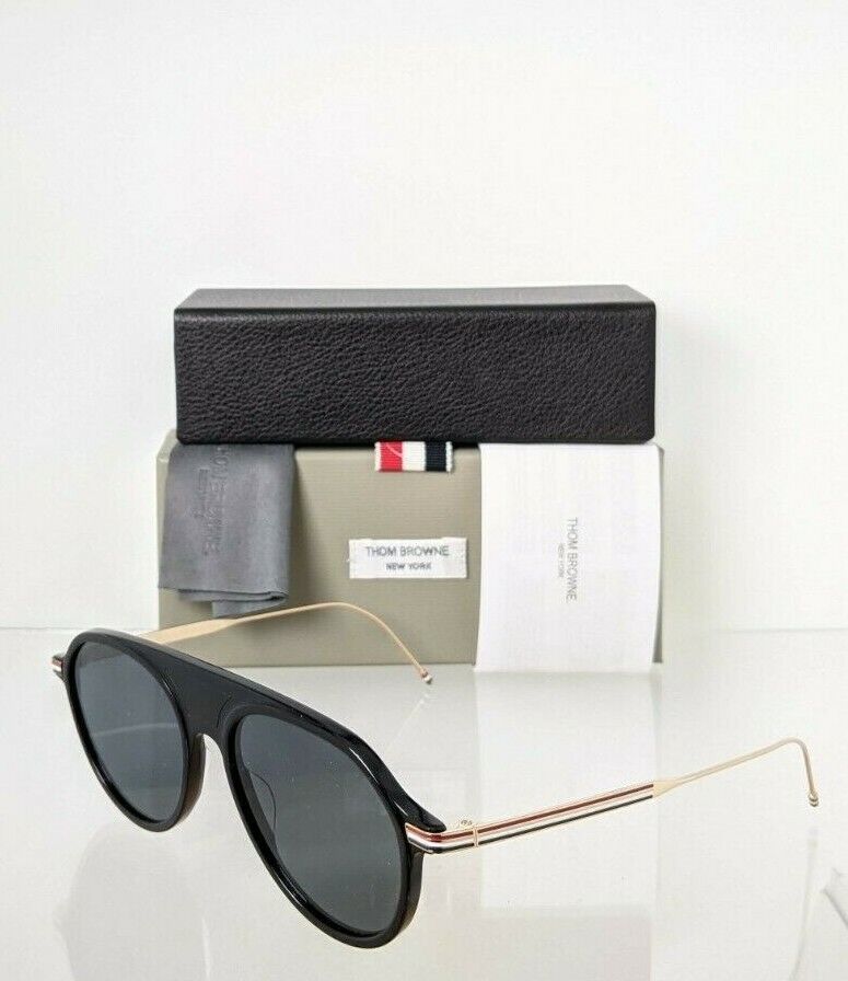 Brand New Authentic Thom Browne Sunglasses TB 809-A-BLK-GLD TBS809 Frame