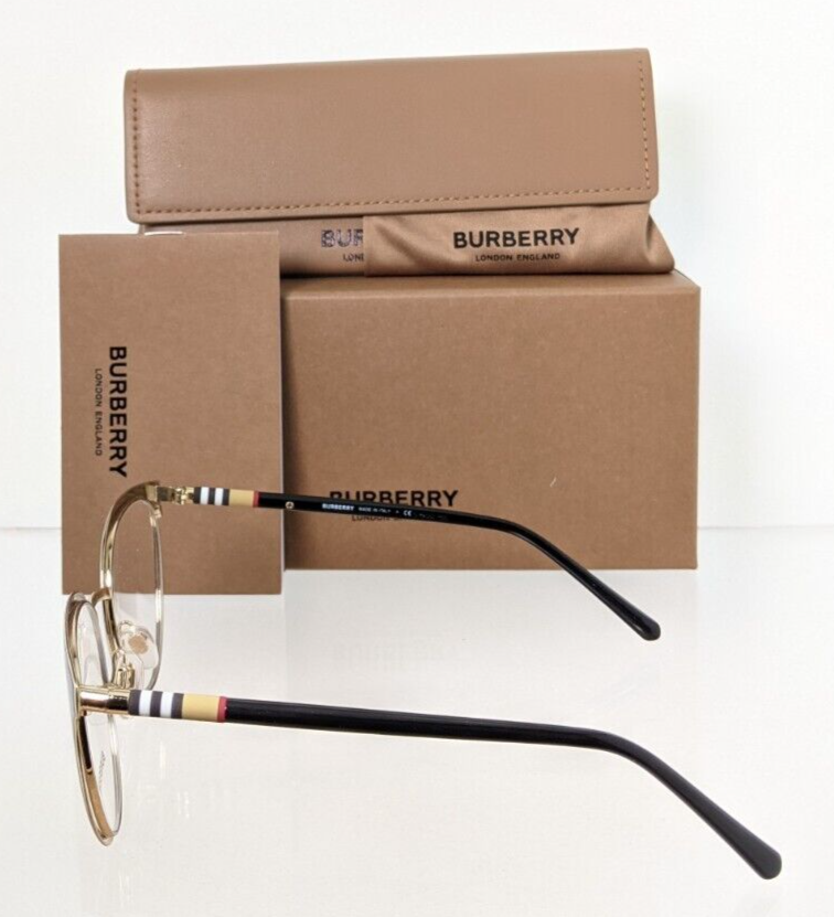 Brand New Authentic Burberry Eyeglasses BE 1324 1262 Black & Gold 52mm 1324