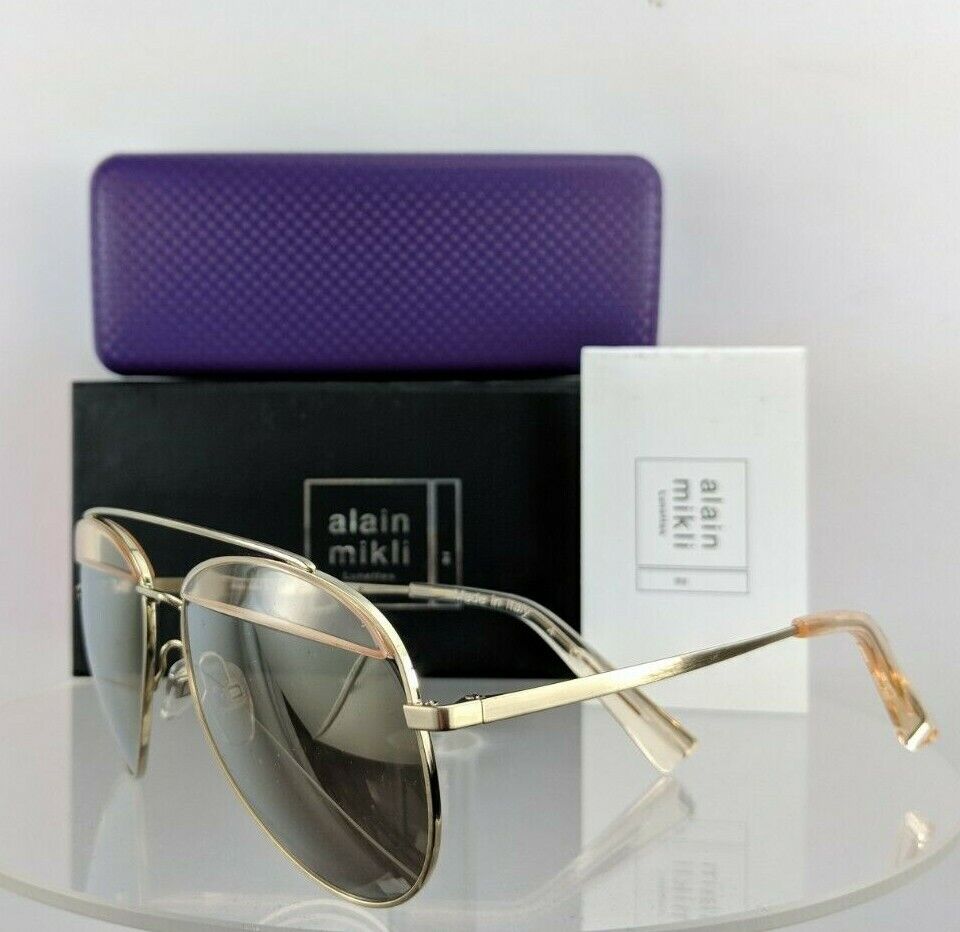 Brand New Authentic Alain Mikli Sunglasses Paon Ao 4004 004/84 Gold Al4004