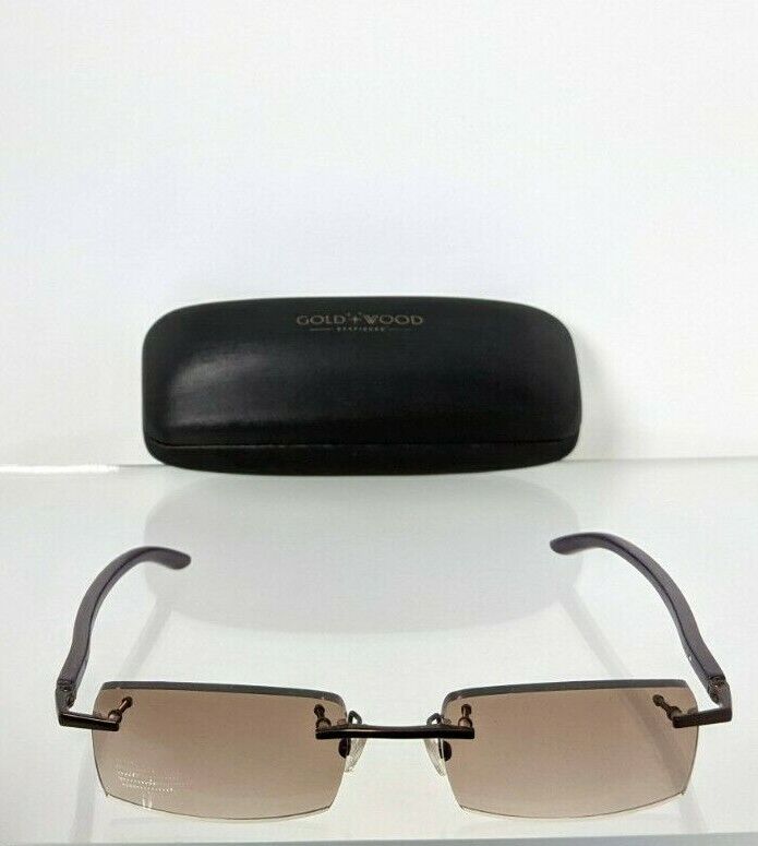 Brand New Authentic Gold and Wood Sunglasses A02.33 AcV26 Wood Frame