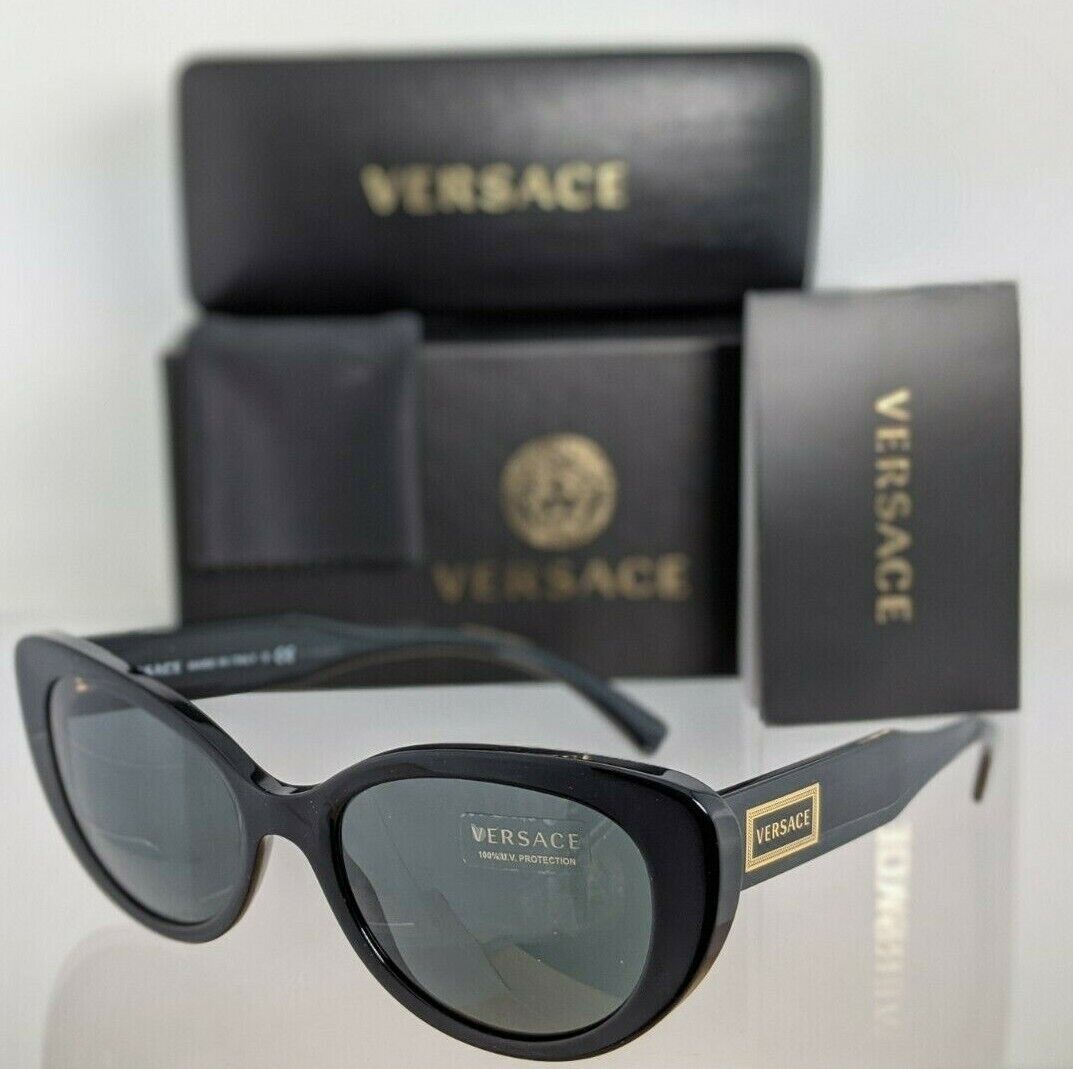 Brand New Authentic Versace Sunglasses Mod. 4378 GB1/87 54mm Black & Gold Frame