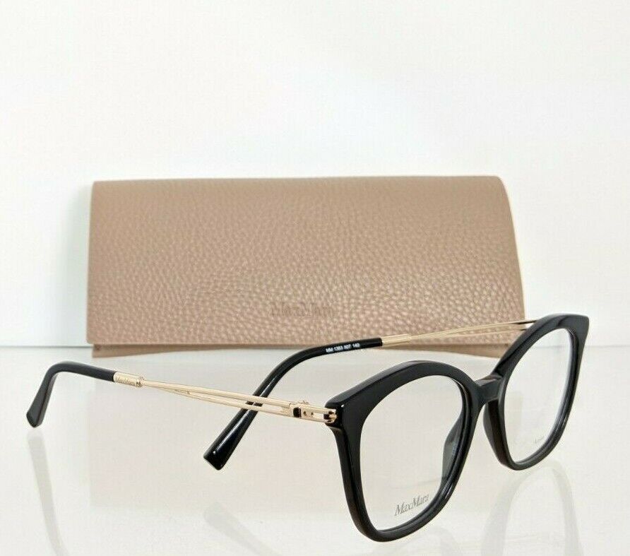 Brand New Authentic Max Mara Eyeglasses MM 1383 807 Black & Gold 1383 Frame