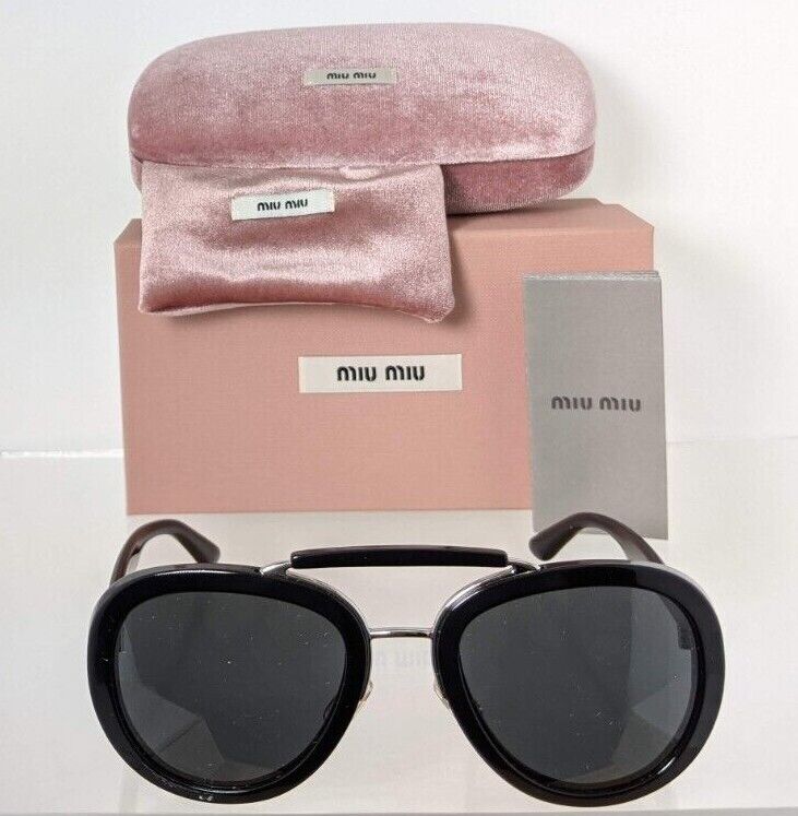 Brand New Authentic MIU MIU SMU 05V 1AB - 5S0 Sunglasses Black SMU05V Frame