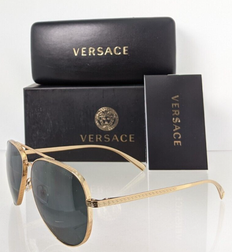 Brand New Authentic Versace Sunglasses Mod. 2217 100287 VE2217 59mm Gold Frame