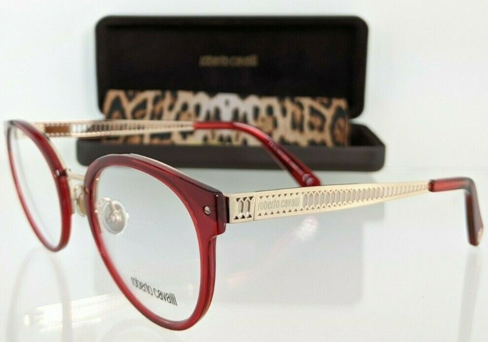 Brand New Authentic Roberto Cavalli Eyeglasses RC 5099 066 51mm Red & Gold Frame