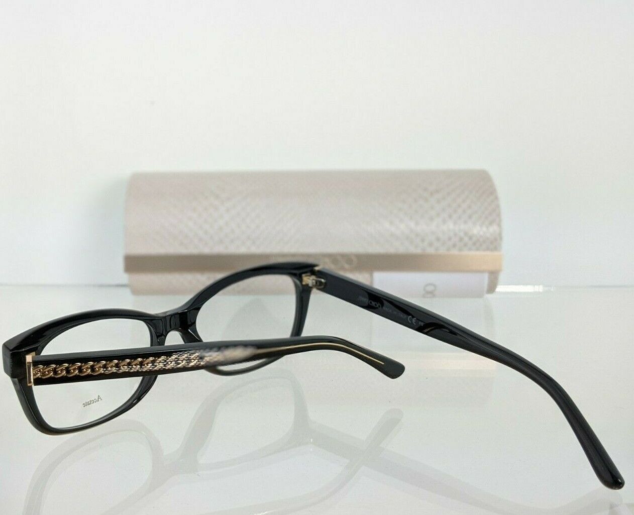 Brand New Authentic Jimmy Choo Eyeglasses JC 193 807 Gold & Black Frame 193