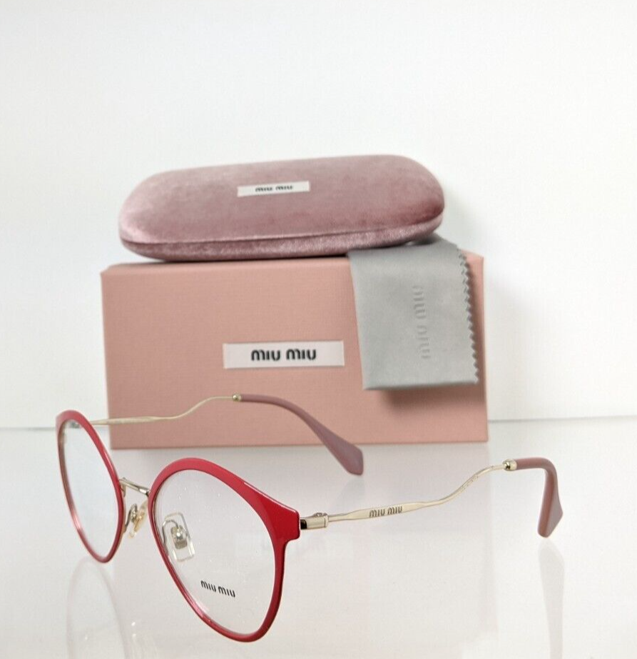 Brand New Authentic Miu Miu Eyeglasses VMU 52Q C40 - 1O1 Red & Gold Frame