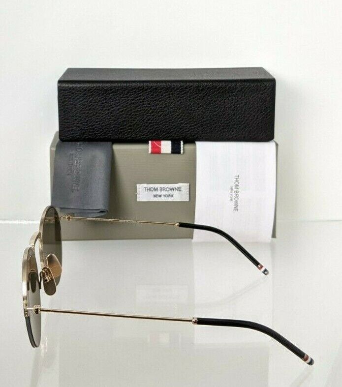 Brand New Authentic Thom Browne Sunglasses TBS 118-A-02 Black Gold TB118 Frame