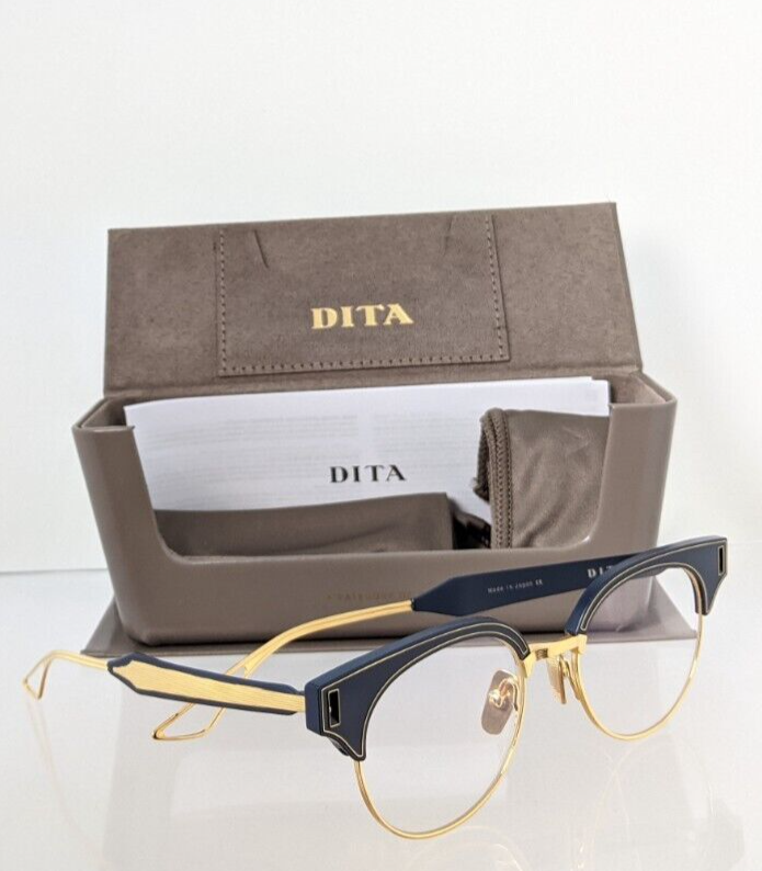 Brand New Authentic Dita Eyeglasses BRIXA Two DTX109-51-03AF 51mm Navy Gold