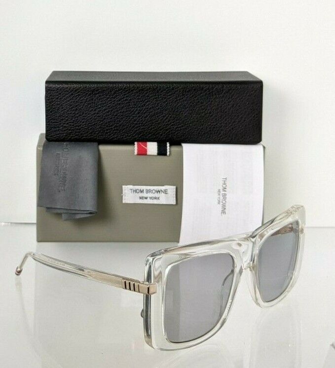 Brand New Authentic Thom Browne Sunglasses TBS 419-A-03 CLR-GLD TBS419 Frame