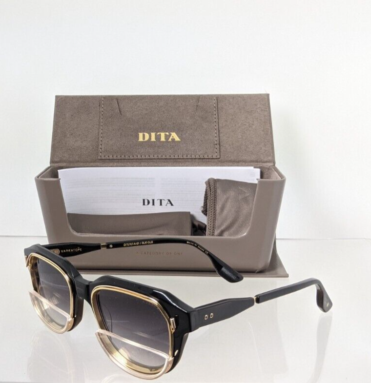 New Authentic Dita Sunglasses VARKATOP DTS 707-A-01 Black Gold Frame Limited Edi