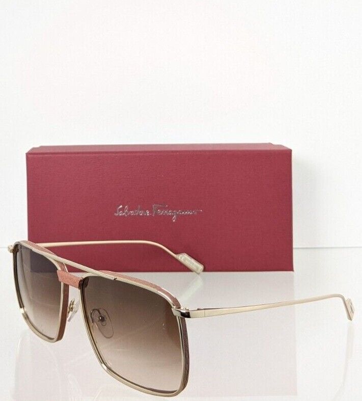 Brand New Authentic Salvatore Ferragamo SF221SL 753 Gold 58mm 221 Frame