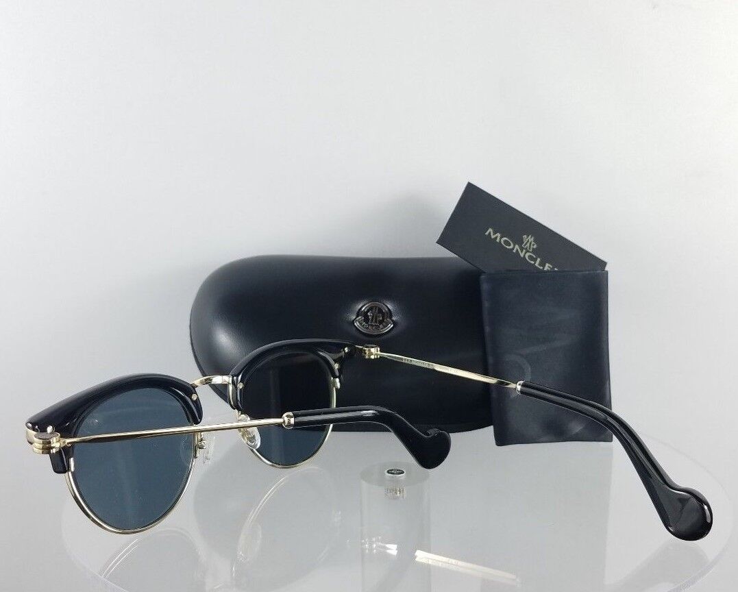 Brand New Authentic Moncler Sunglasses ML 0035 01A Shiny Black Gold 47mm