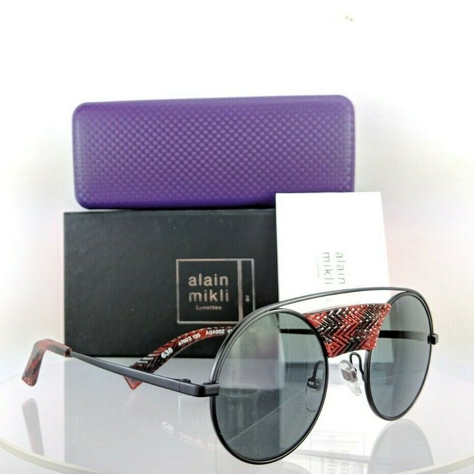 Brand New Authentic Alain Mikli Sunglasses Ao 4002 4110/87 Black & Red Al4002